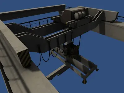 Container crane Low-poly 3D model