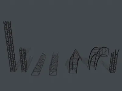 Modular Scaffolding Set Free low-poly 3D model