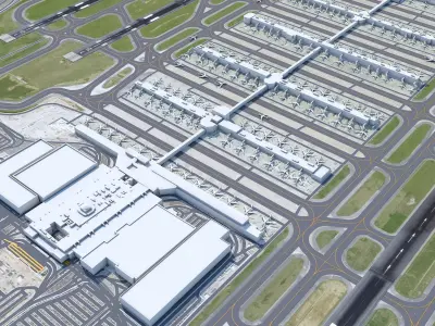 Atlanta Airport 12km Low-poly 3D model