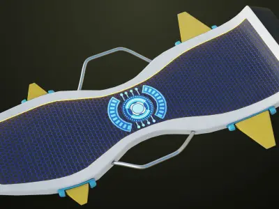  Sci Fi Hoverboard 7 All PBR Unity UE Textures Included Low-poly 3D model