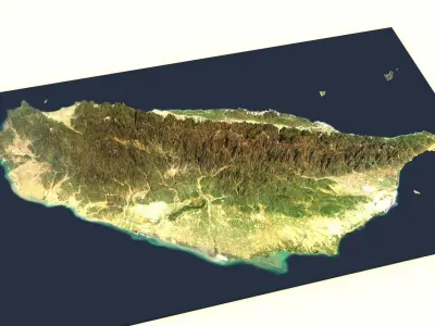 TAIWAN MAIN ISLAND 3D Terrain  Topography MAP 3D model