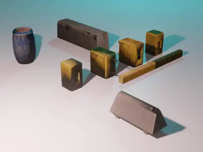 Low Poly Construction Materials 3D Pack Low-poly 3D model