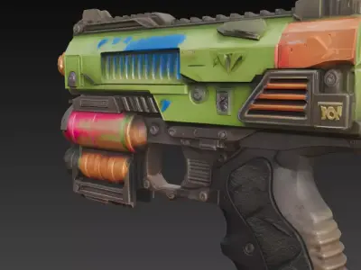 Distressed SciFi Blaster 3D Print Prop 3D print model