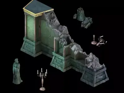 Palace of the Earth - Half-Born Palace Wall 01 3D model