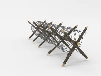 Barb Wire Obstacle 3D model