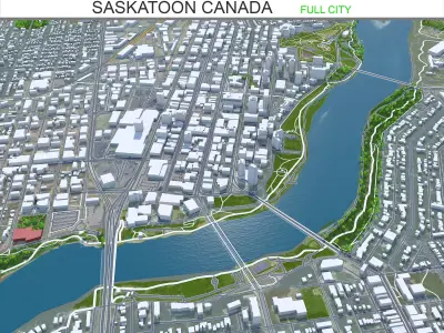 Saskatoon Canada Low-poly 3D model