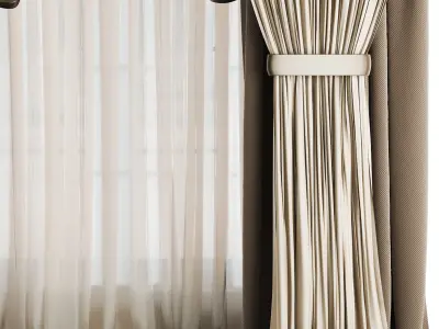 Silk and Cotton Curtain  Low-poly 3D model purchase