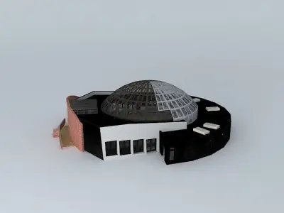 Library building with dome Free 3D model