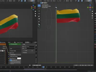 Animated Lithuania Flags 3D model