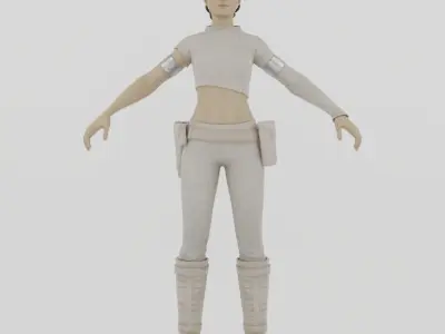 Padme Amidala Low-Poly 3D Model Low-poly 3D model
