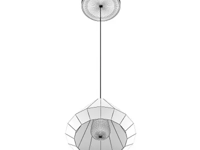 Ceiling Lamp with Copper Shade 02 3D model