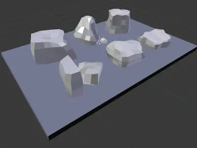 Rocks set of Low-poly 3D model