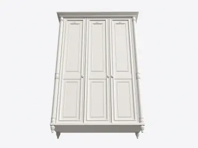 Cilek Romantic 3-door Wardrobe 3D model