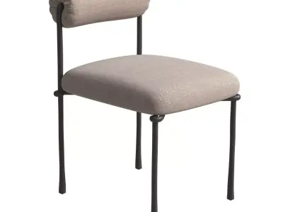 Brussels Metal Upholstered Dining Side Chair  Crate and Barrel 3D model