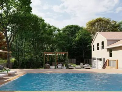 Garden Landscape 3D Model - SketchUp and Lumion Scene 3D model