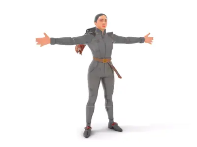 Futuristic Female Soldier Outfit Model Pack Low-poly 3D model