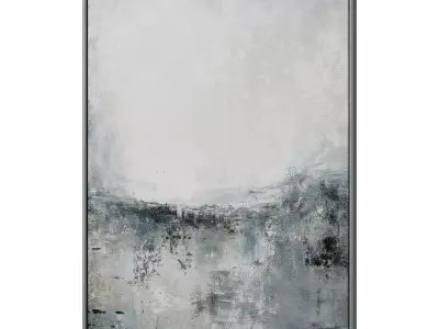 Set of 3 Abstract Paintings in Frames 3D model 87