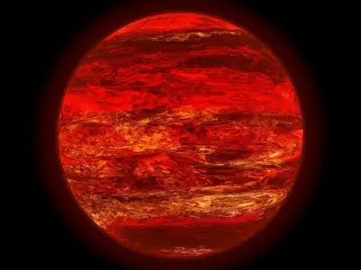 Brown dwarf star Low-poly 3D model