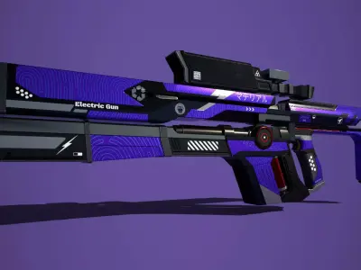 Sci-Fi Weapon Game Assets Optimized Polygon Low-poly 3D model