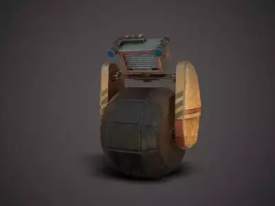 Unicycle robot Free low-poly 3D model