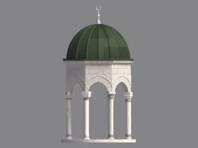 Qubbat AlArwah  dome of Souls AlAqsa Exterior Architectural dome Free low-poly 3D model