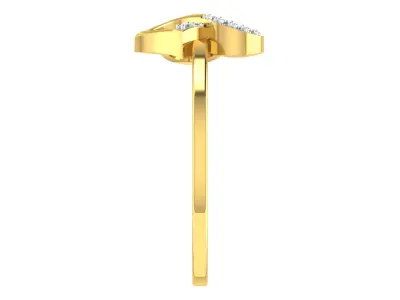 Light Weight Yellow Gold Diamond Ring  -EZ R-135 3D print model