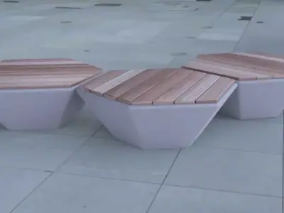 street chair Low-poly 3D model