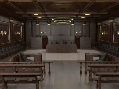 Courtroom Low-poly 3D model