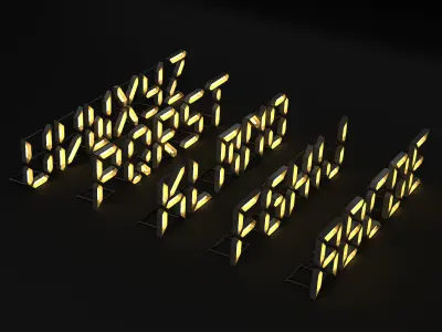 Tubelight Letters Signage 3D model