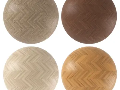 Parquet - Laminate - Wooden floor 4 in 1 3D model 2