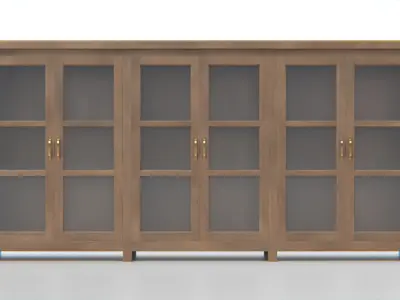 Glass Door Sideboard Cabinet Low-poly 3D model