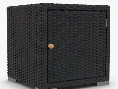 Nightstand Rattan 3D model