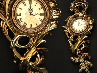 Antique Wall Clock 3D model buy