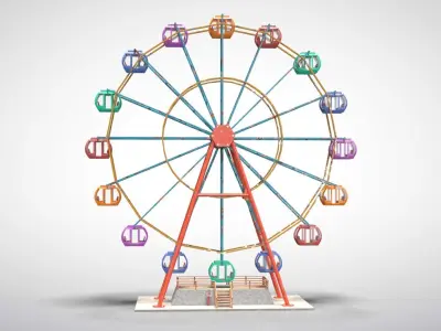 Ferris Wheel Low-poly 3D model