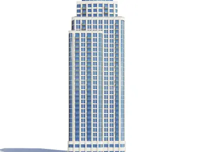 Tall Apartment Building 3D Model 3D model