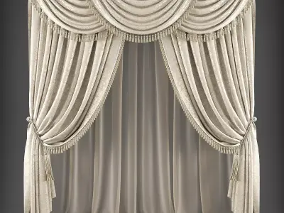 Curtain 3D model 335 Low-poly 3D model