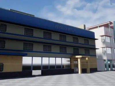Hotels buildings - buildings Low-poly 3D model