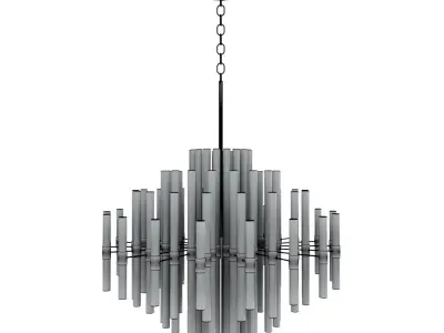 Chandelier Serena Transparent Glass Gold 3D model