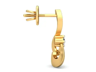 Earring 3dm STL OBJ FBX Render Details pair of diamond earrin... 3D print model