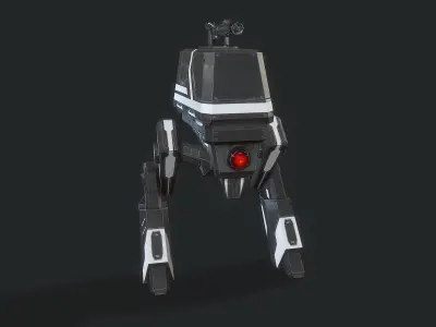 Scout light Mech  Low-poly 3D model