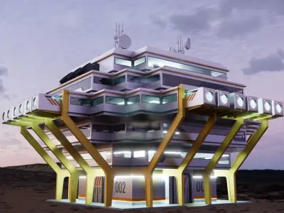 Sci-fi Laboratory block 002  3D model