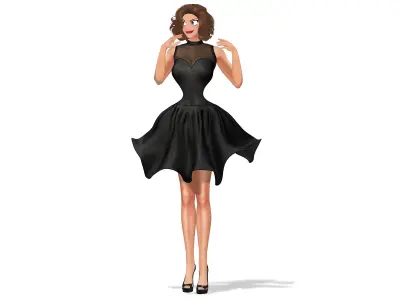 Little Black Dress Low-poly 3D model