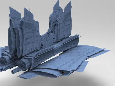 Alien Ship pyramid design 11  3D model