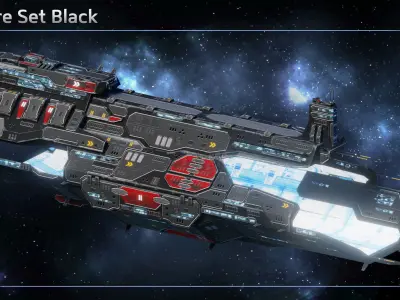 Tortuga Pirate Space Station Low-poly 3D model