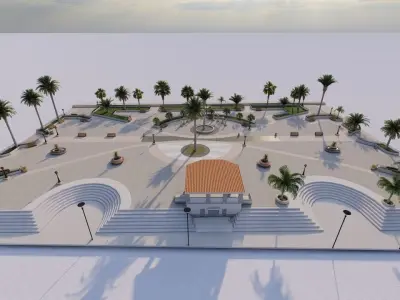 public park-Private Park Landscape 3D model