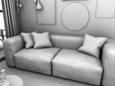 minimalist interior with a swimming pool Free 3D model