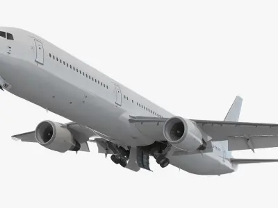  Boeing 767 400 with Cabin and Doors Rigged for Cinema 4D 