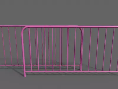 PBR Pedestrian Guard Rail Pink V1 Low-poly 3D model