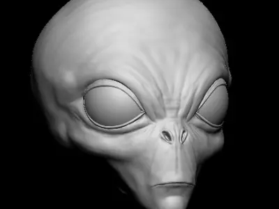 Grey Alien Head Sculpt - Hot Toys Scale - Action Figure Head 3D print model