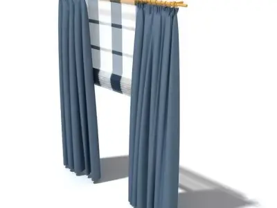 Blue Curtain Set 3D model